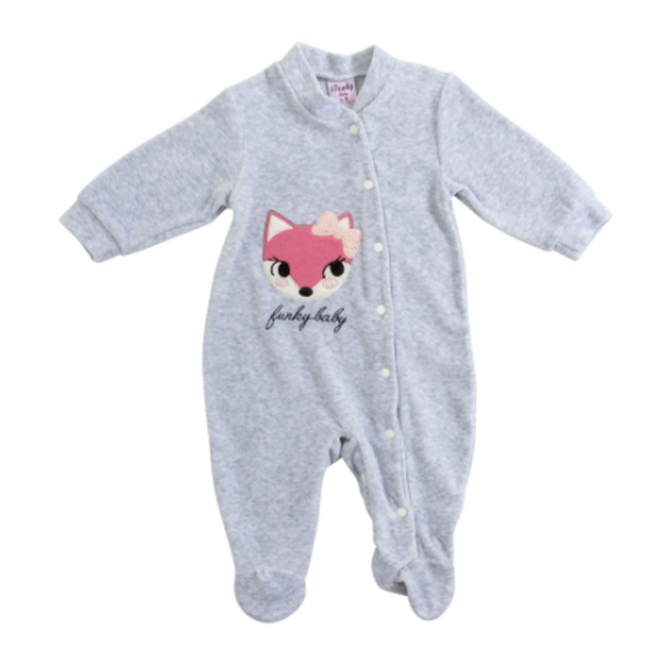 Funky Velvet Bodysuit m / m Baby Development Girl Gray