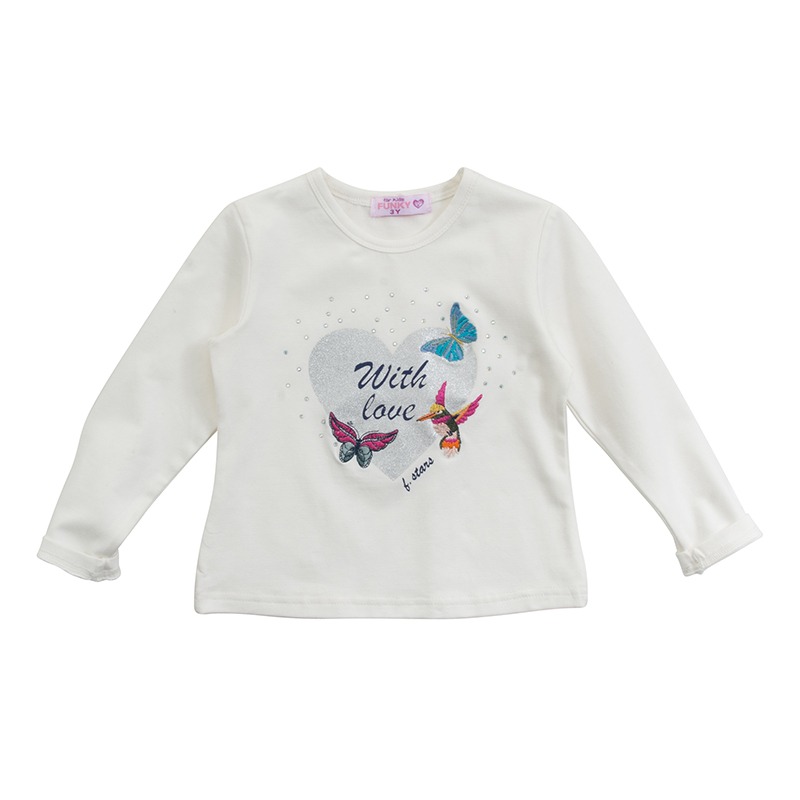 Funky Μπλούζα μ/μ Bebe Κορίτσι Εκρού