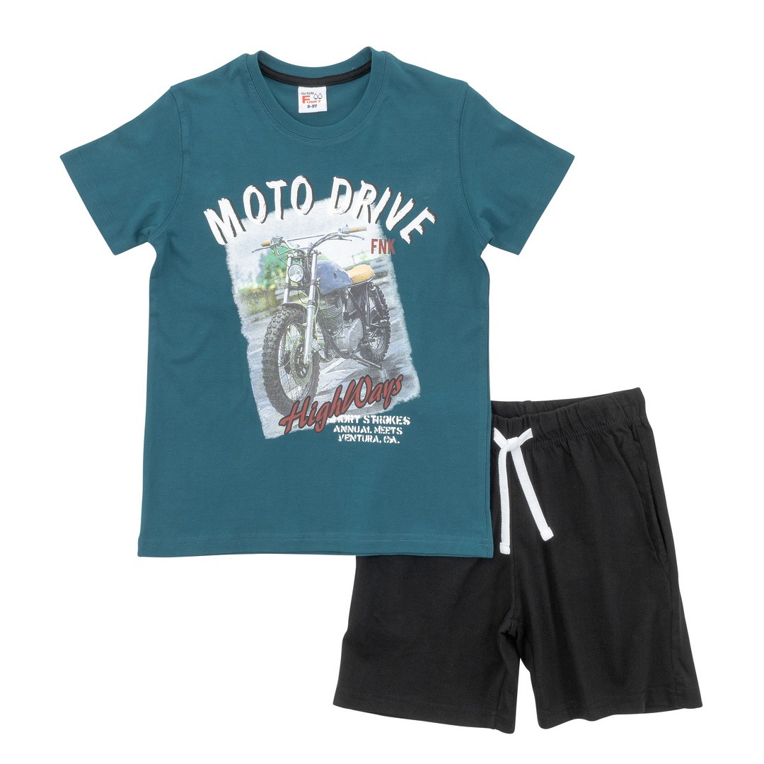 Funky Σετ t-shirt & Βερμούδα Αγόρι Deep Lake/Mαύρο