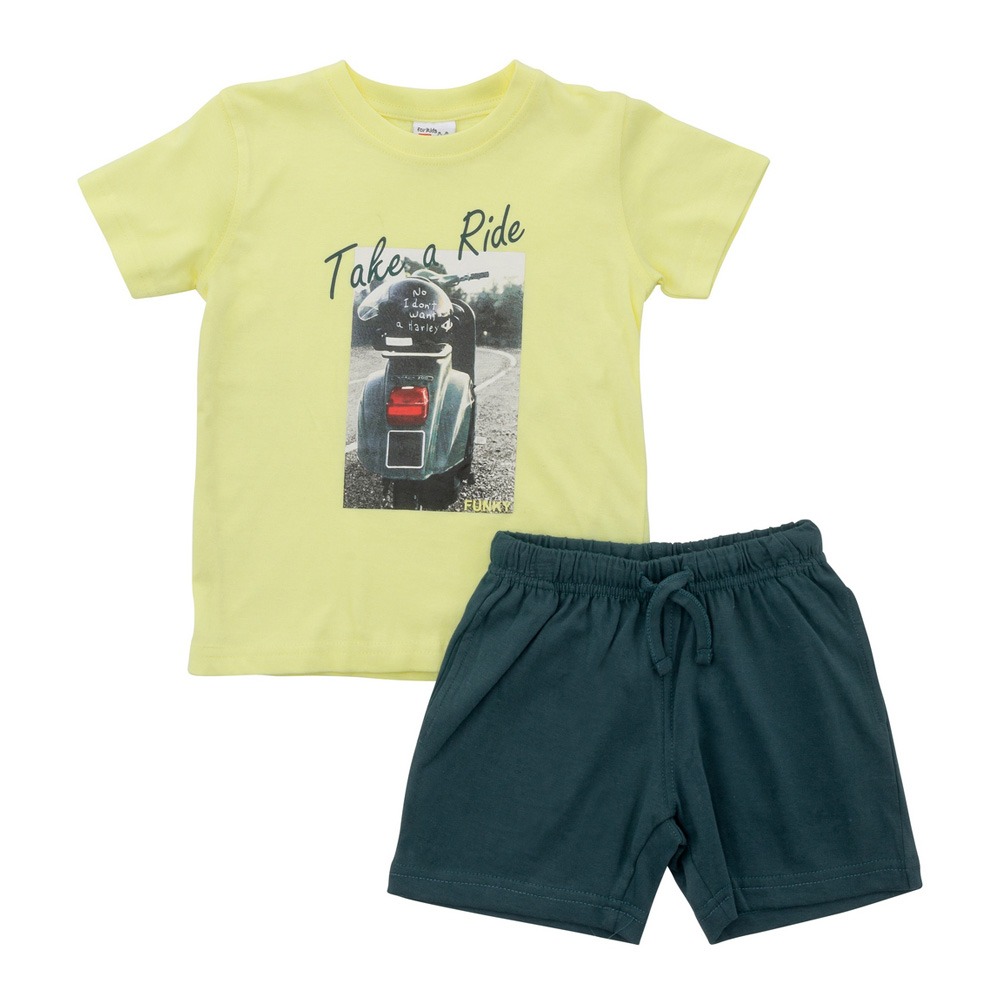 Funky Σετ t-shirt  Βερμούδα Αγόρι Βebe Κίτρινο/Storm