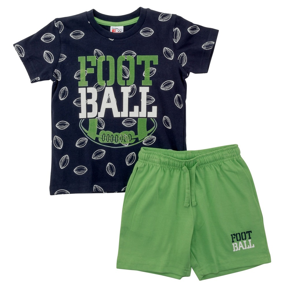 Funky Σετ t-shirt & Βερμούδα για Αγόρι Bebe Μπλε/Parrot Green