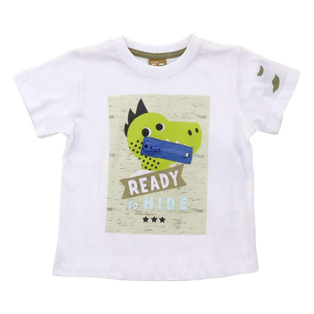 Μπλούζα κ/μ για αγόρι bebe σε χρώμα λευκό