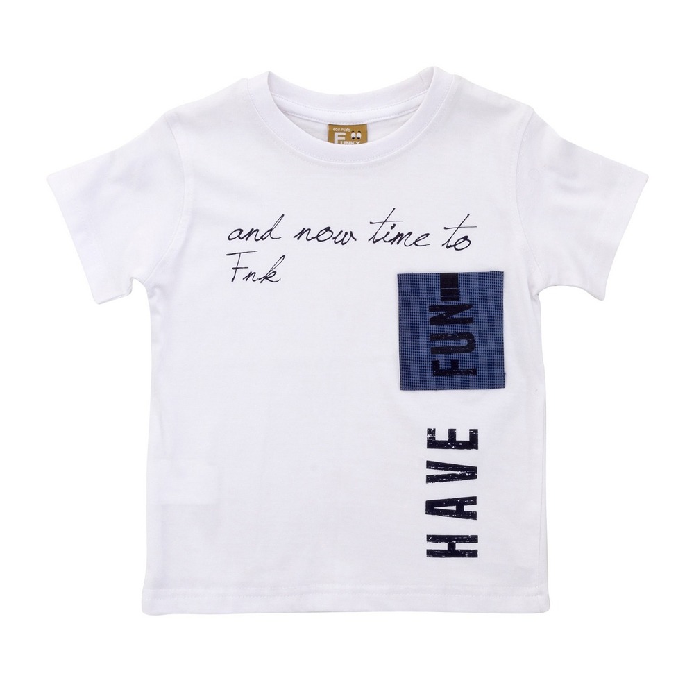 Μπλούζα κ/μ για αγόρι bebe σε χρώμα λευκό