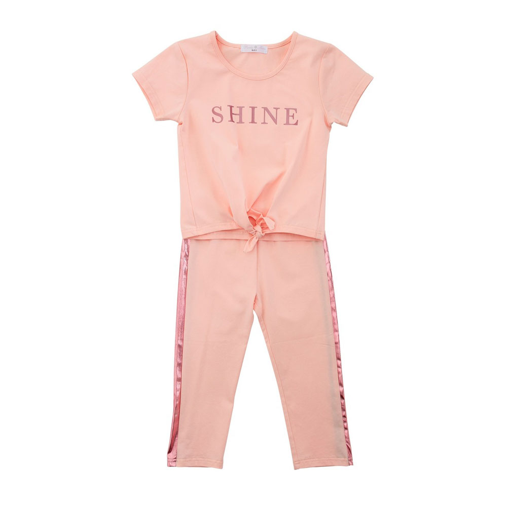 Σετ μπλούζα & κολάν για κορίτσι σε χρώμα ροζ σομον