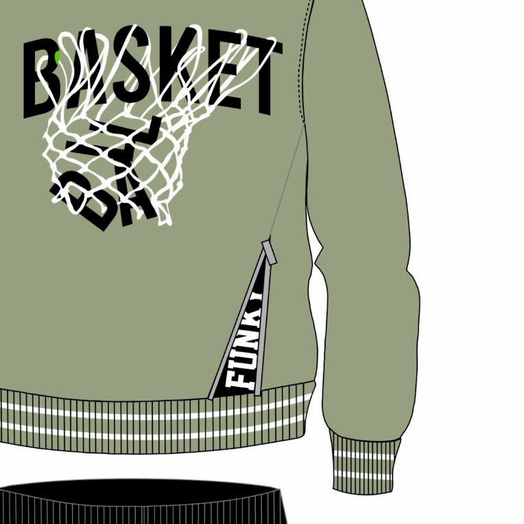 Funky Φόρμες Φούτερ Αχνούδιαστες για Αγόρι Χακί-Μαύρο - Image 2