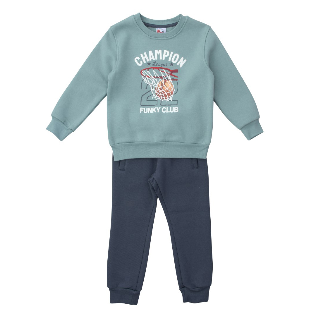 Funky Σετ Φόρμες Φούτερ Σκούρο Φυστικί