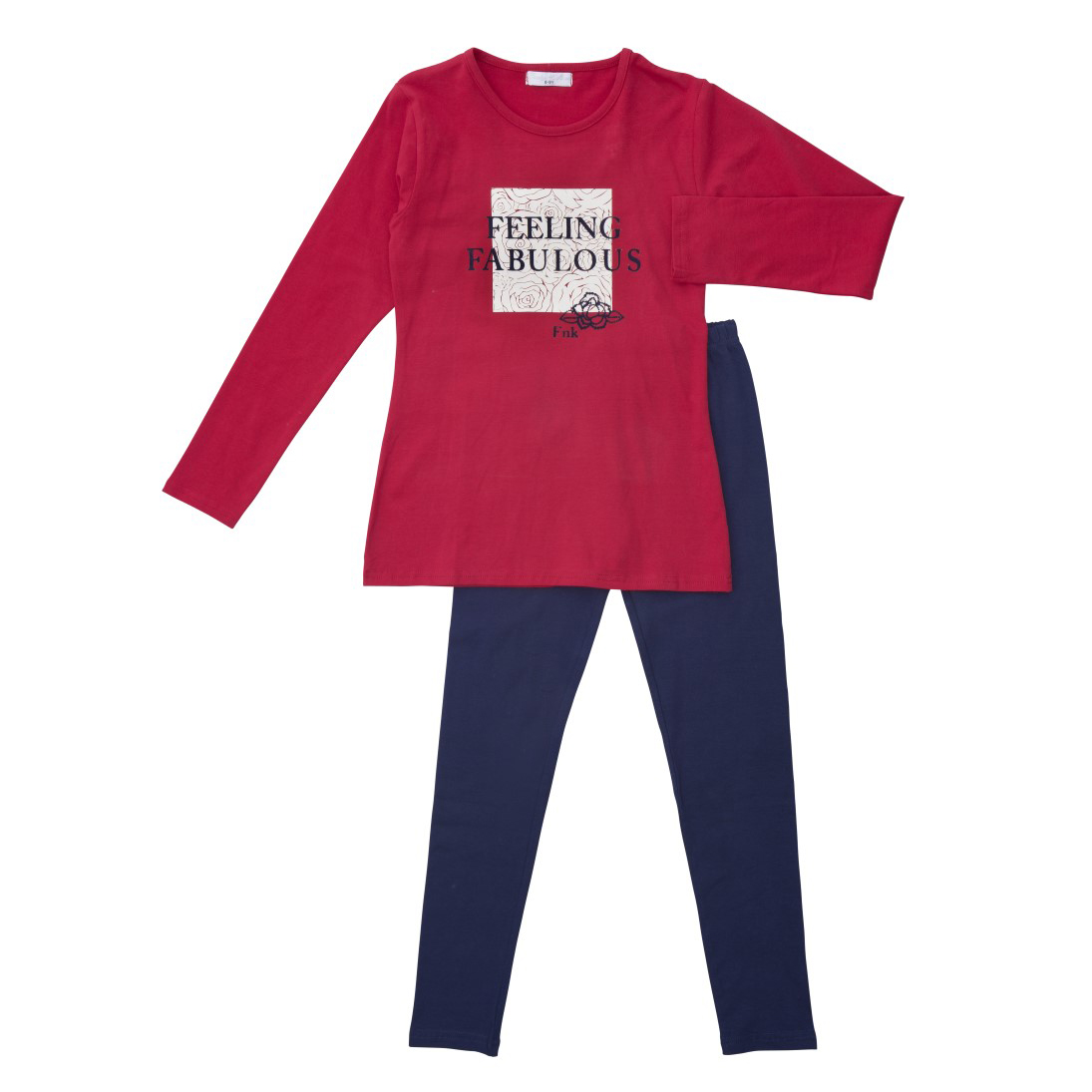 Funky Σετ Μπλουζοφόρεμα-Κολάν για Κορίτσια Κόκκινο-Μπλε