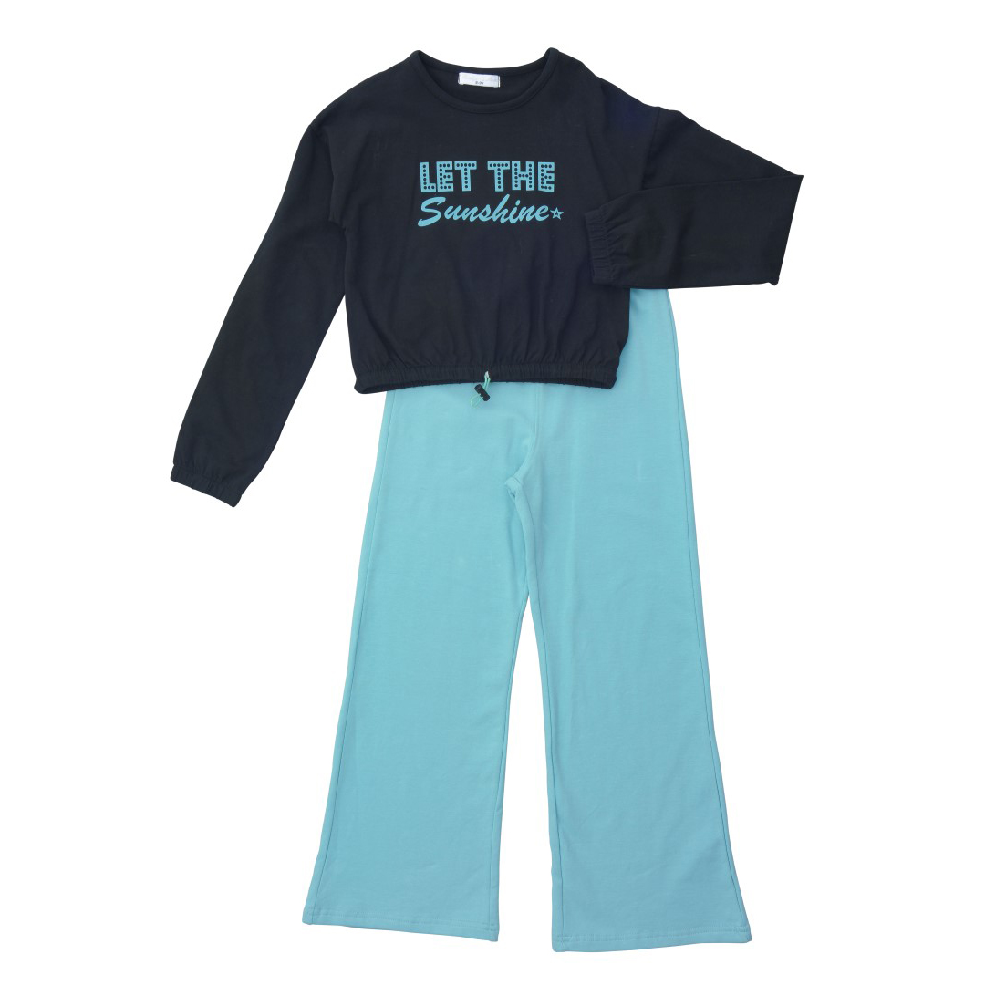 Funky Σετ Μπλούζα - Παντελόνι για Κορίτσι Μαύρο - Aqua Haze