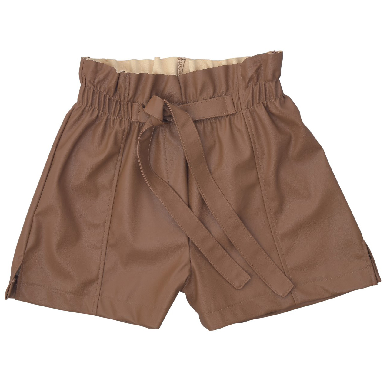 Funky Σορτς Δερματίνη για Κορίτσι σε Κανελί