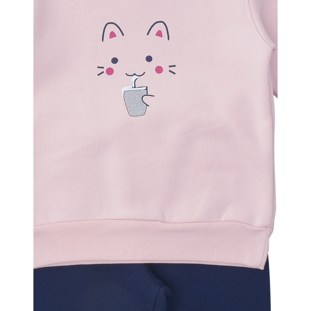 Funky Σετ Φόρμες για Bebe Κορίτσι Ροζ Πούδρας-Μπλε - Image 2