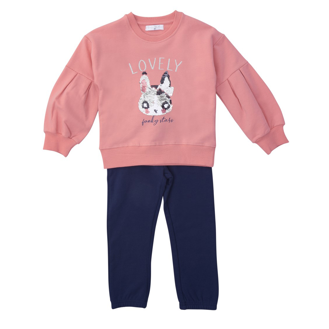 Funky Φούτερ Λύκρα για Bebe Κορίτσι Ροδακινί-Μπλε