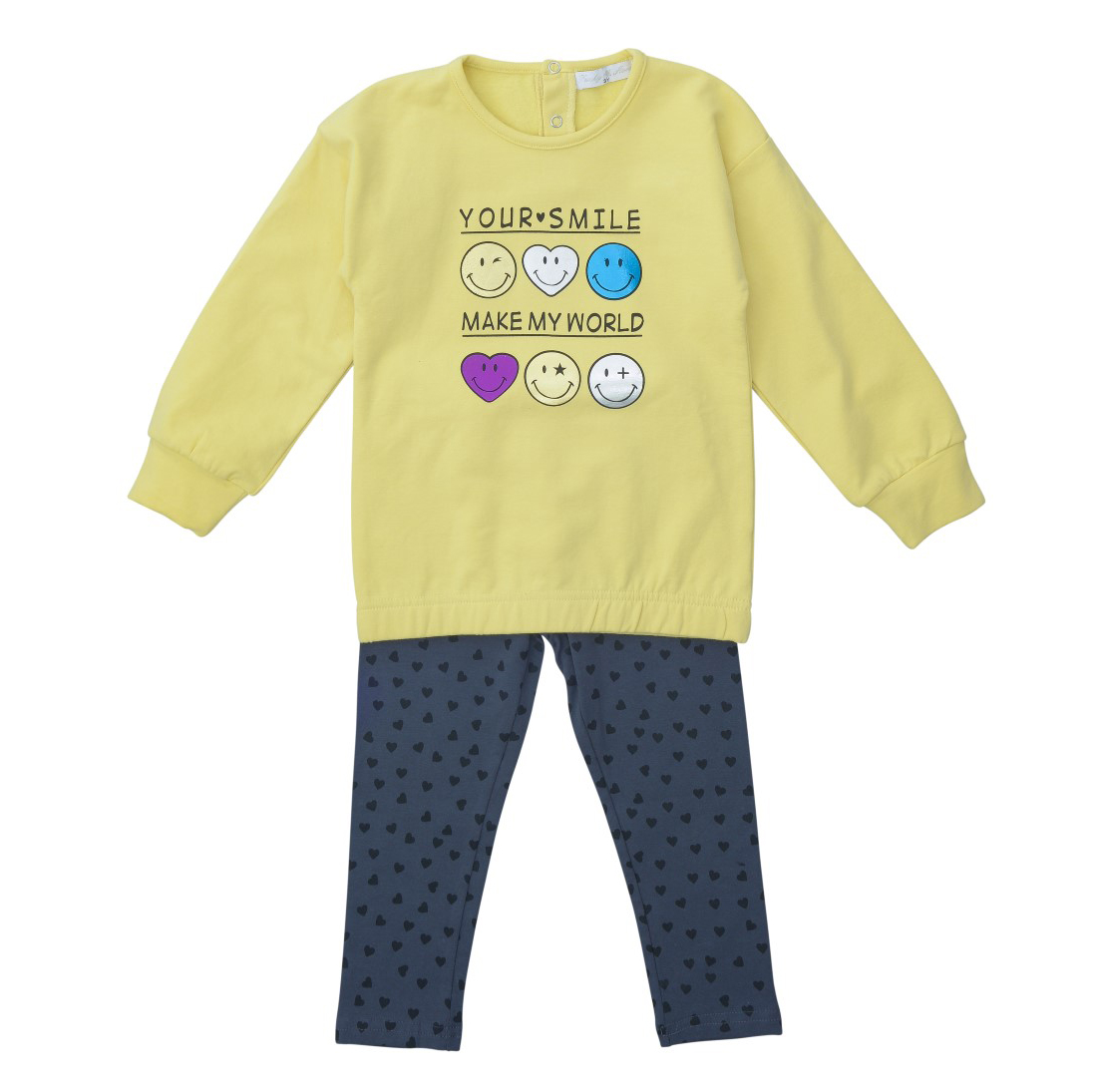 Funky Μπλούζα & Κολάν Bebe για Κορίτσι Κίτρινο-Ανθρακί