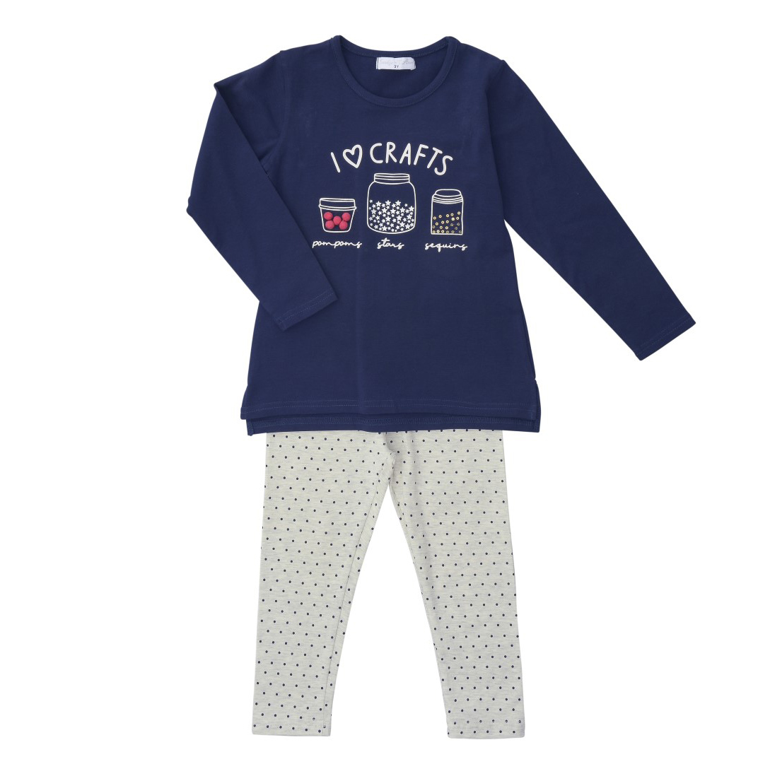 Funky Μπλουζοφόρεμα + Κολάν Bebe για Κορίτσι Μπλε/Εκρού - Μελανζέ