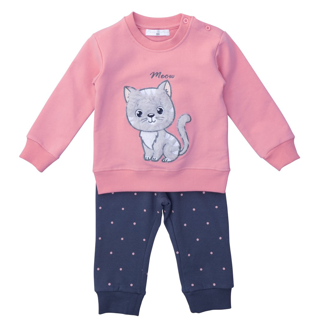 Funky Φόρμα Μηνών Κορίτσι Ροδακινί/Ανθρακί Allover