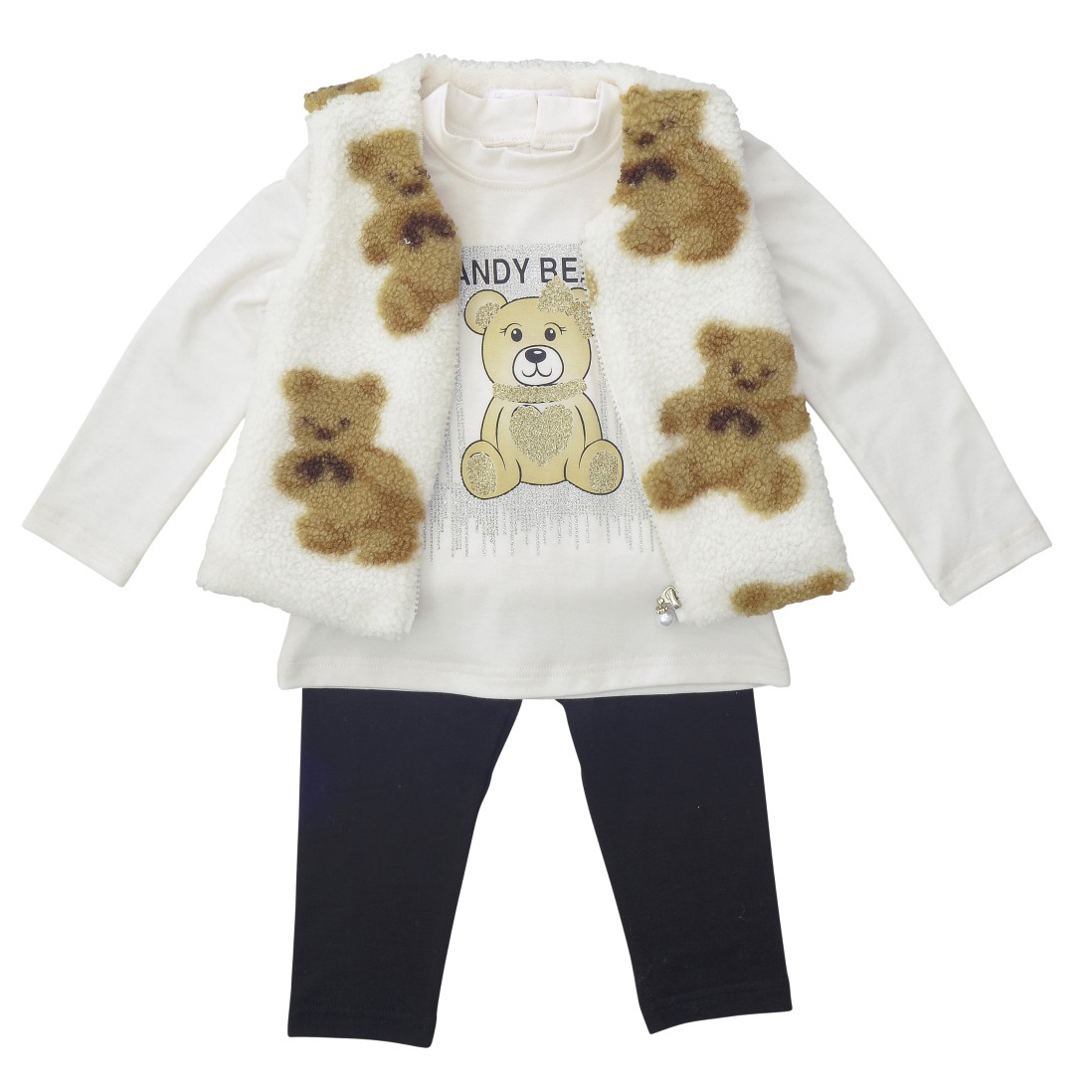 Funky Σετ 3ΤΜΧ Μηνών Κορίτσι Ανοικτό Κανελί