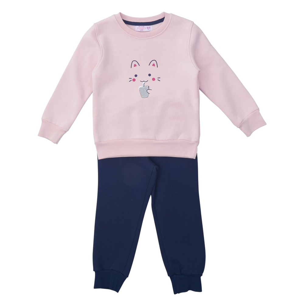 Funky Σετ Φόρμες για Bebe Κορίτσι Ροζ Πούδρας-Μπλε