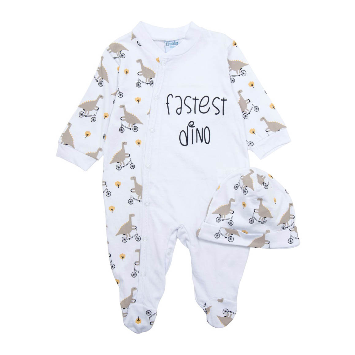 Funky Βρεφικό Φορμάκι Λευκό με Δεινόσαυρους