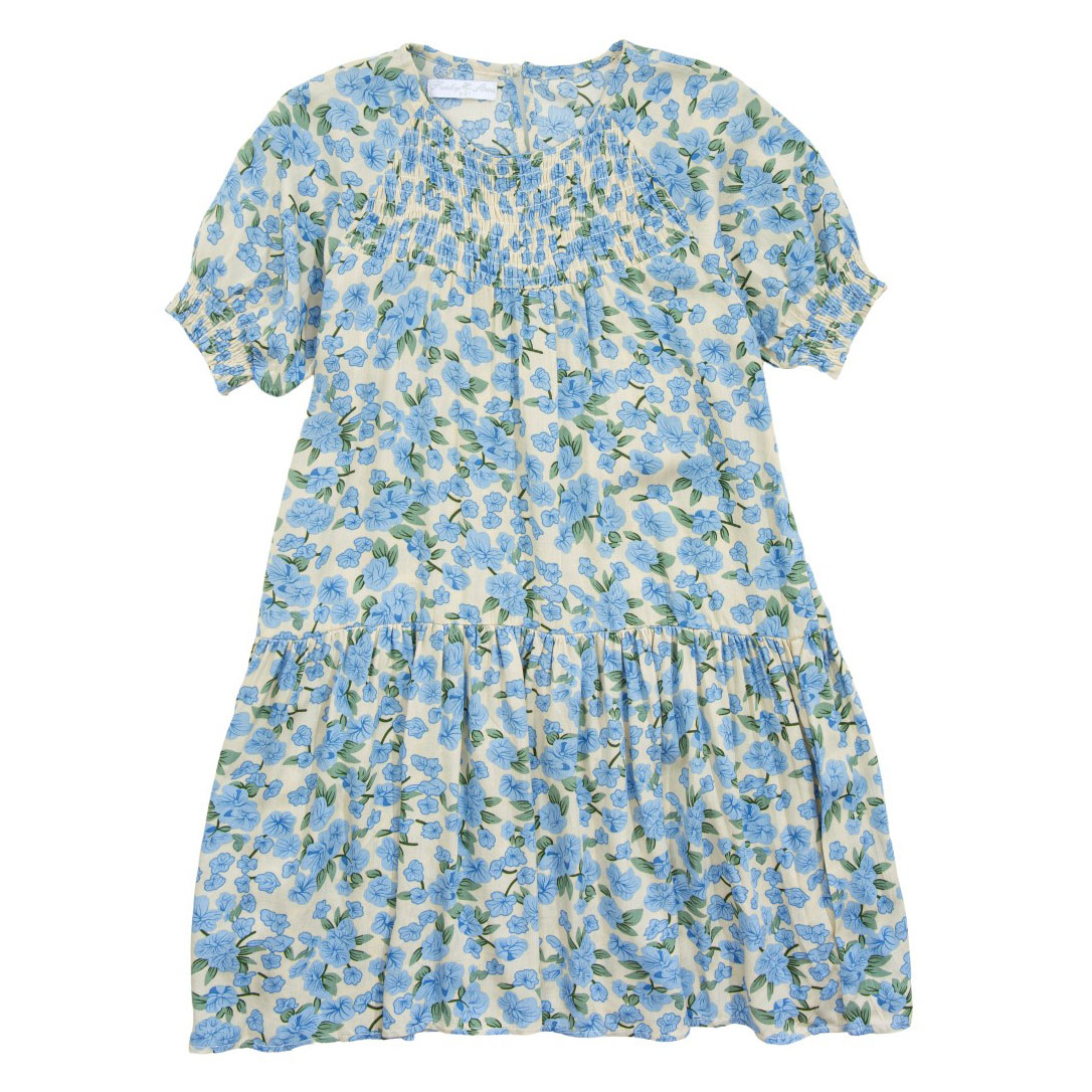 Funky Παιδικό Φόρεμα Σιέλ με Λουλούδια