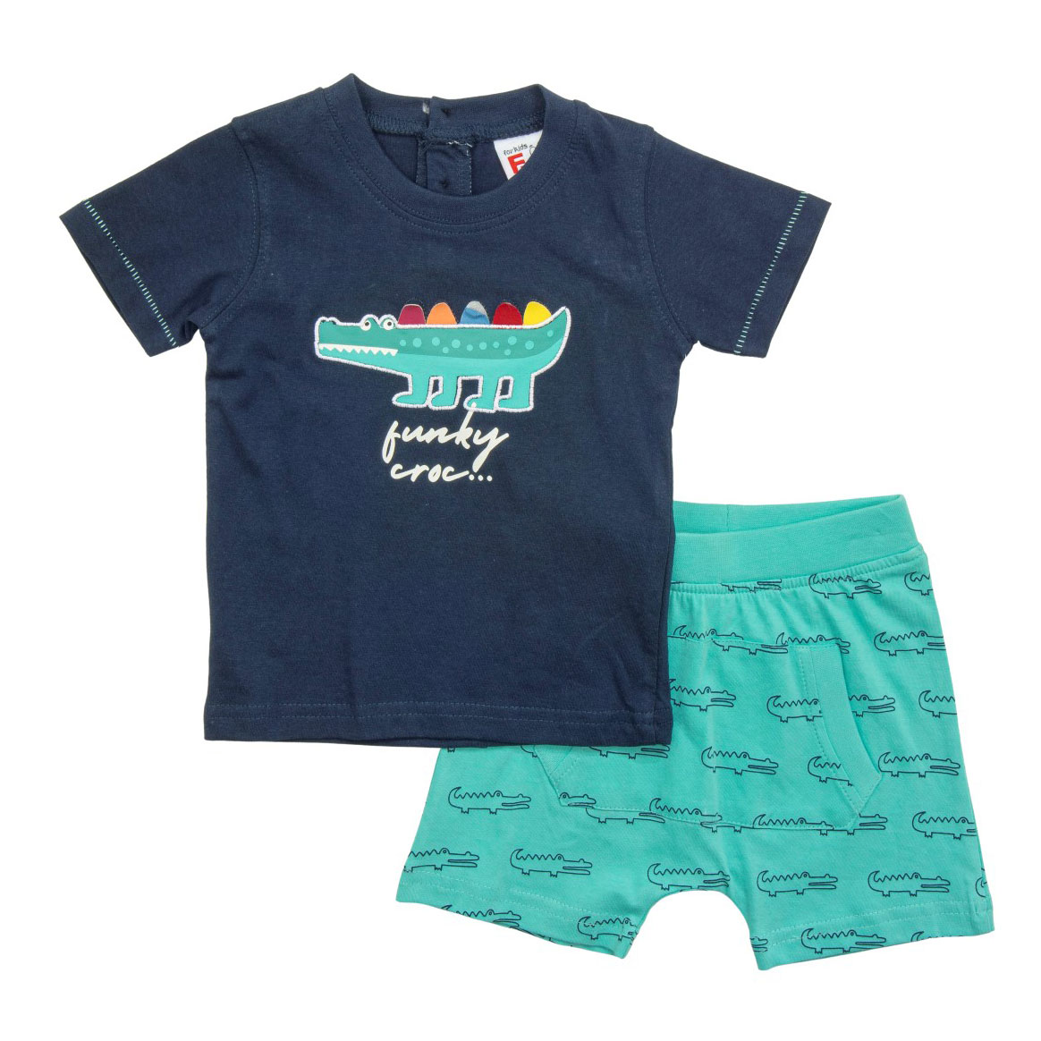 Funky Σετ Μακό Μηνών Αγόρι Μπλε/Άκουα Allover