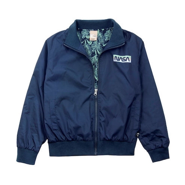 Funky Παιδικό Casual Μπουφάν Κοντό Αντιανεμικό Μπλε