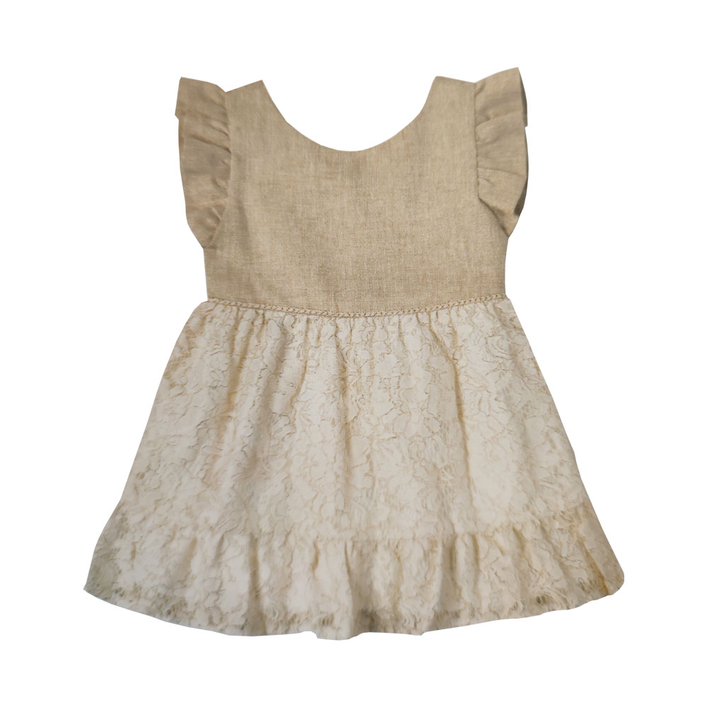 Serafino Φόρεμα Χρυσό με Δαντέλα