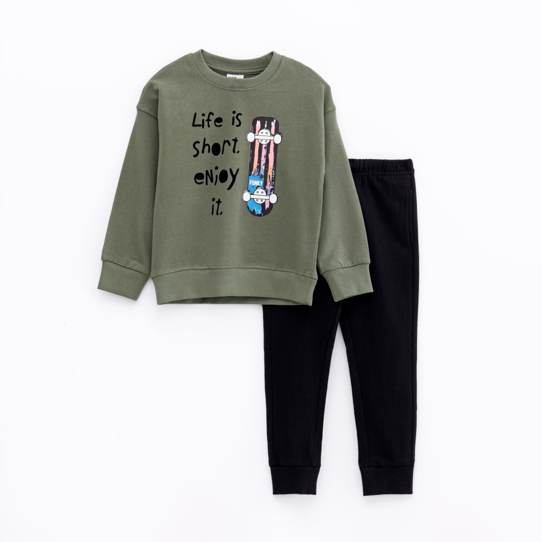 Funky σετ φόρμα φούτερ αχνούδιαστη για bebe αγόρι