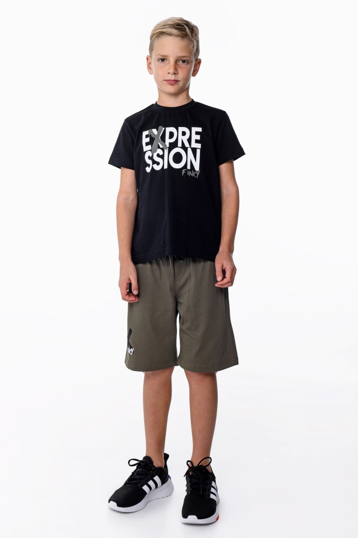 Σετ μακό αγόρι μαύρο/χακί.