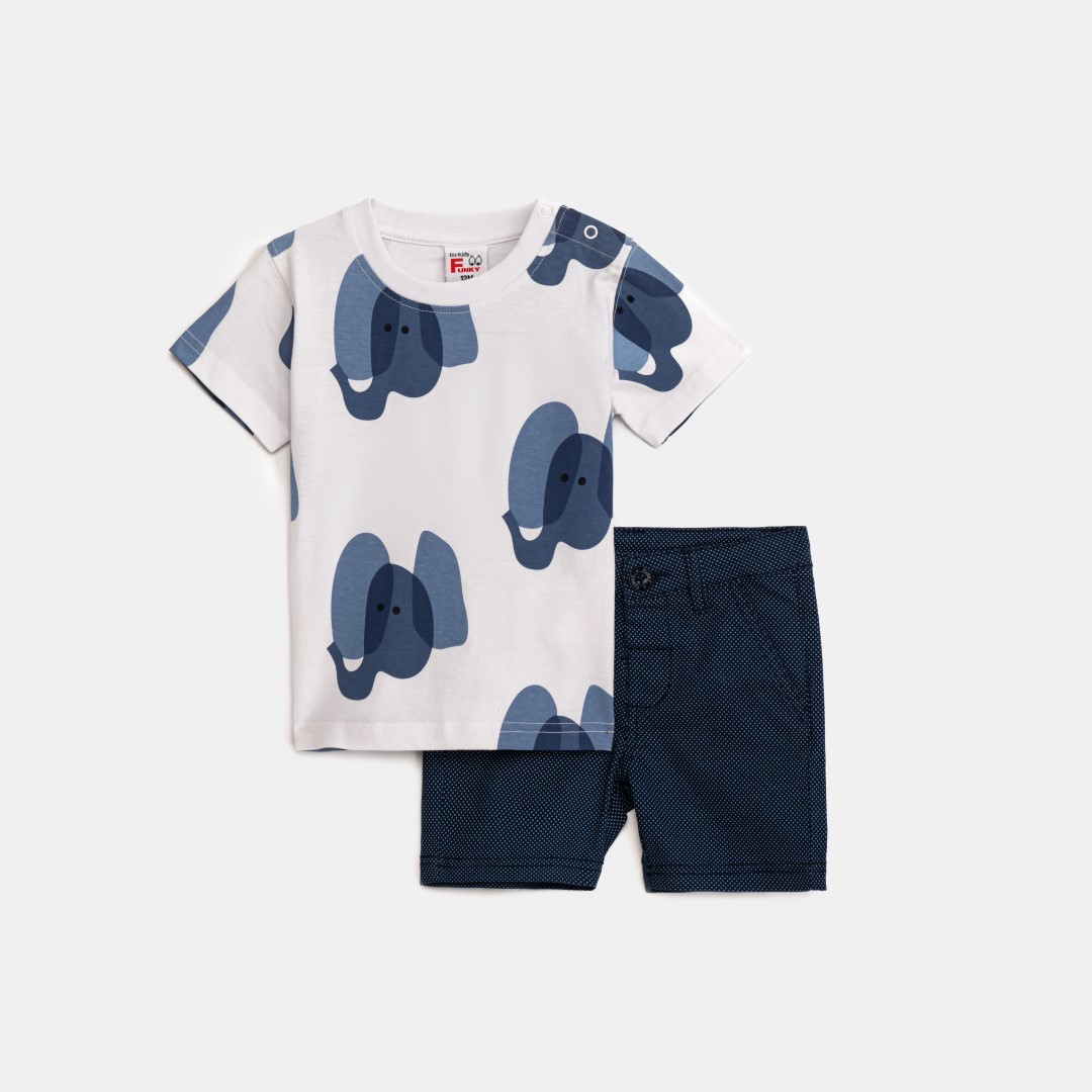 Μπλούζα κμ+βερμούδα μηνών αγόρι