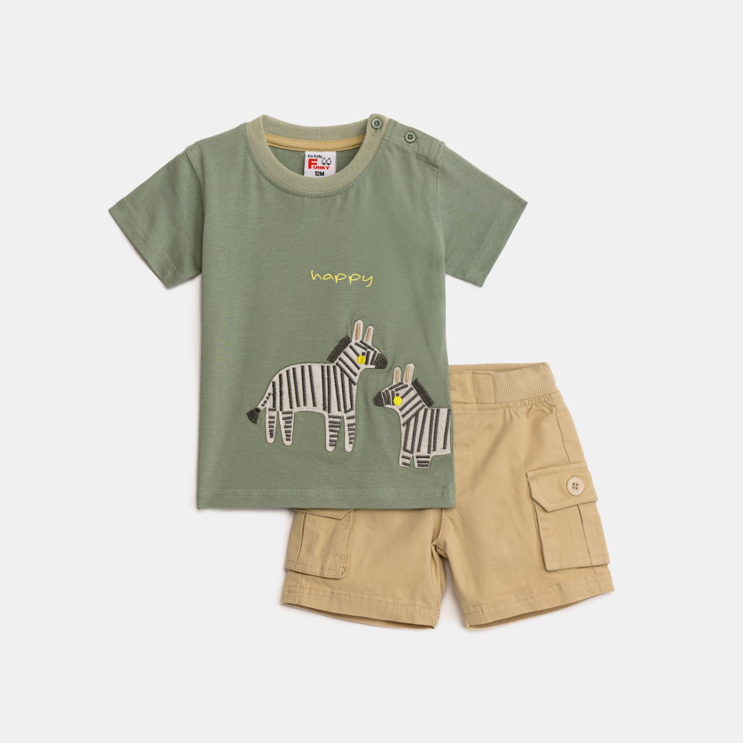 Μπλούζα κμ+βερμούδα σταθερή μηνών αγόρι