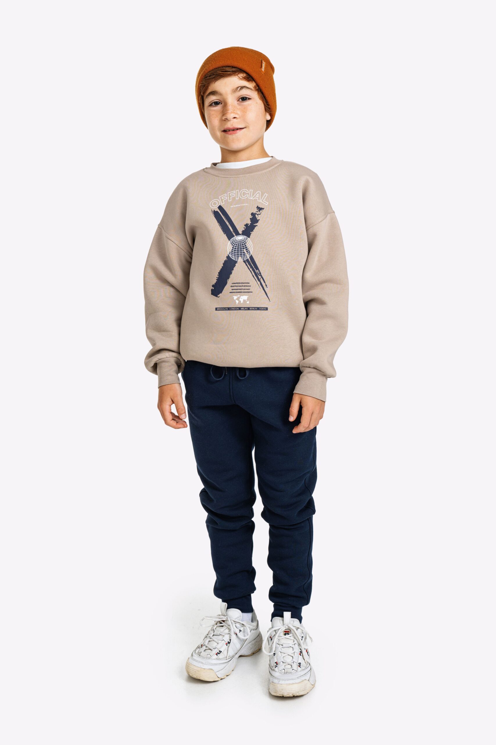 φορμα φουτερ αγορι ανοιχτο ελεφαντι/μπλε