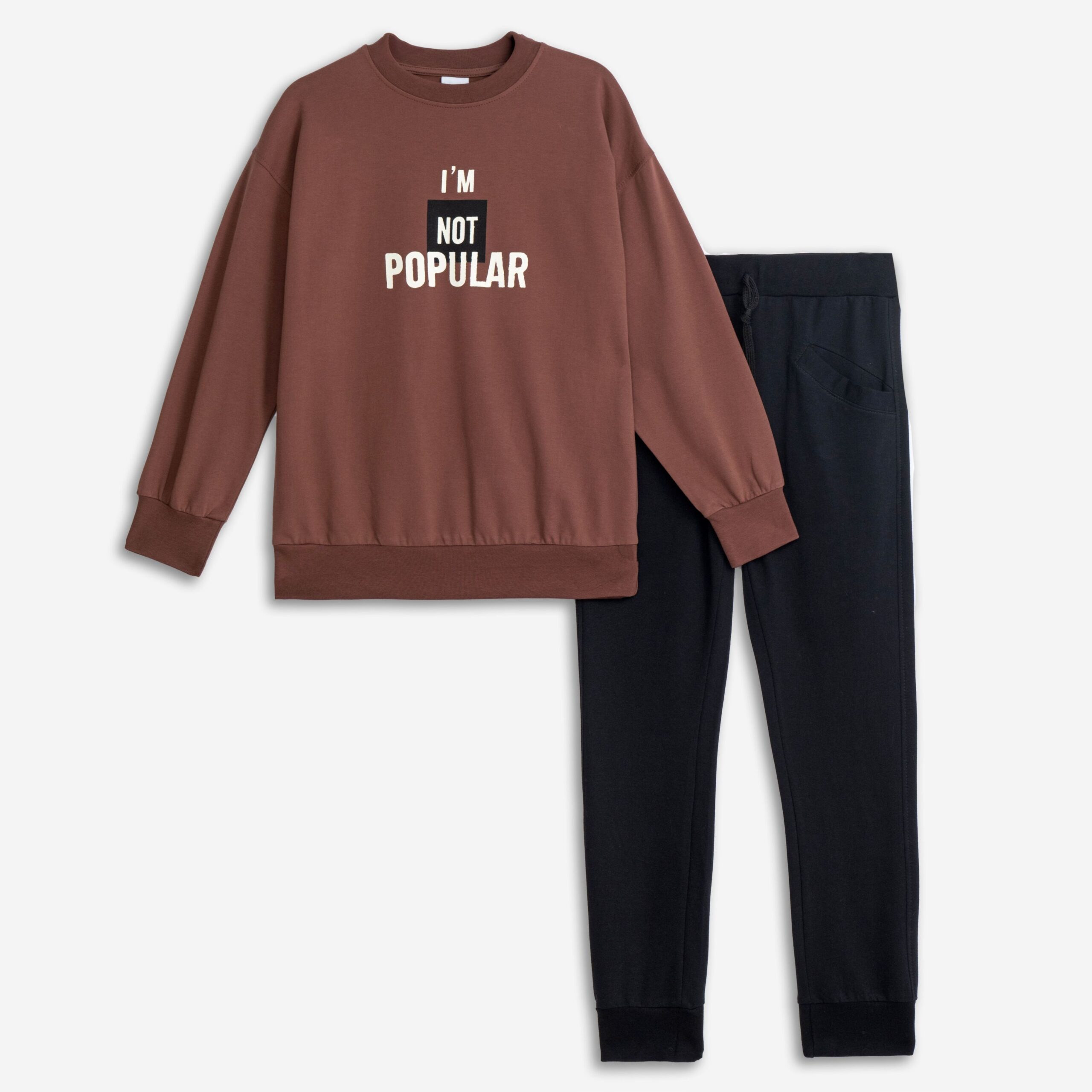 φορμα φουτερ αχνουδιαστη αγορι muse brown/μαυρο