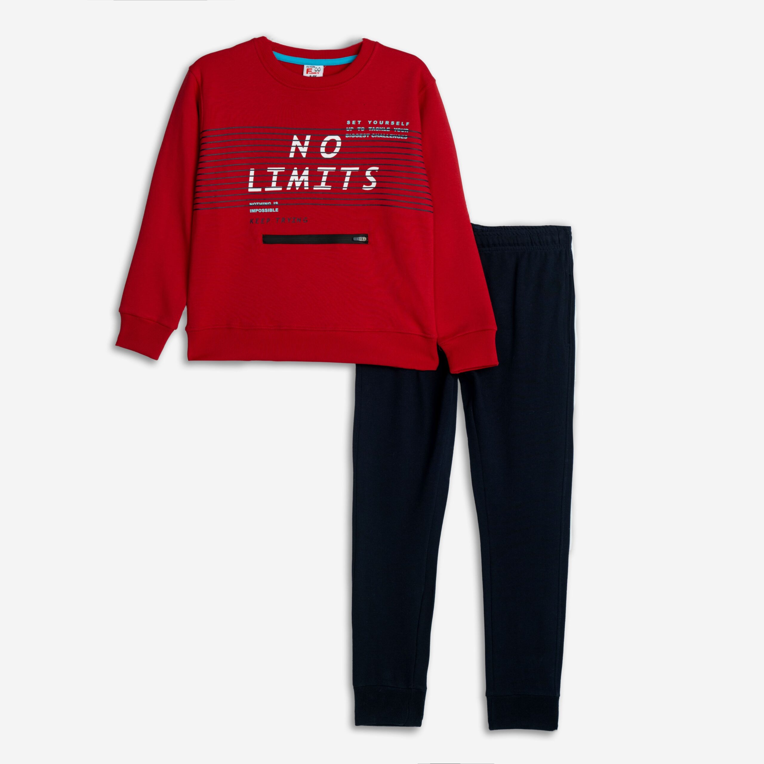 φορμα φουτερ αχνουδιαστη αγορι κοκκινο/μπλε