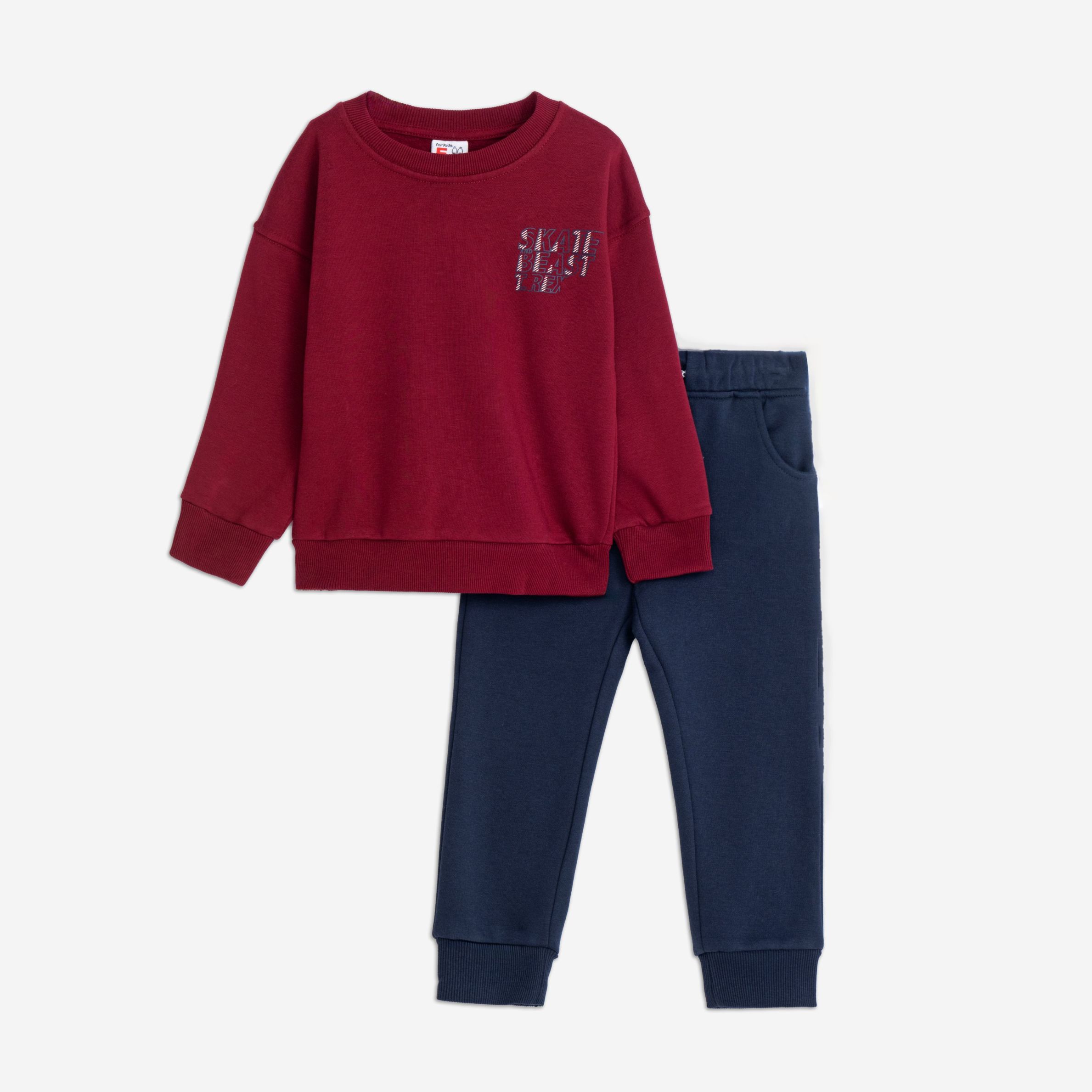 Φορμα φουτερ αγορι μπορντω/μπλε