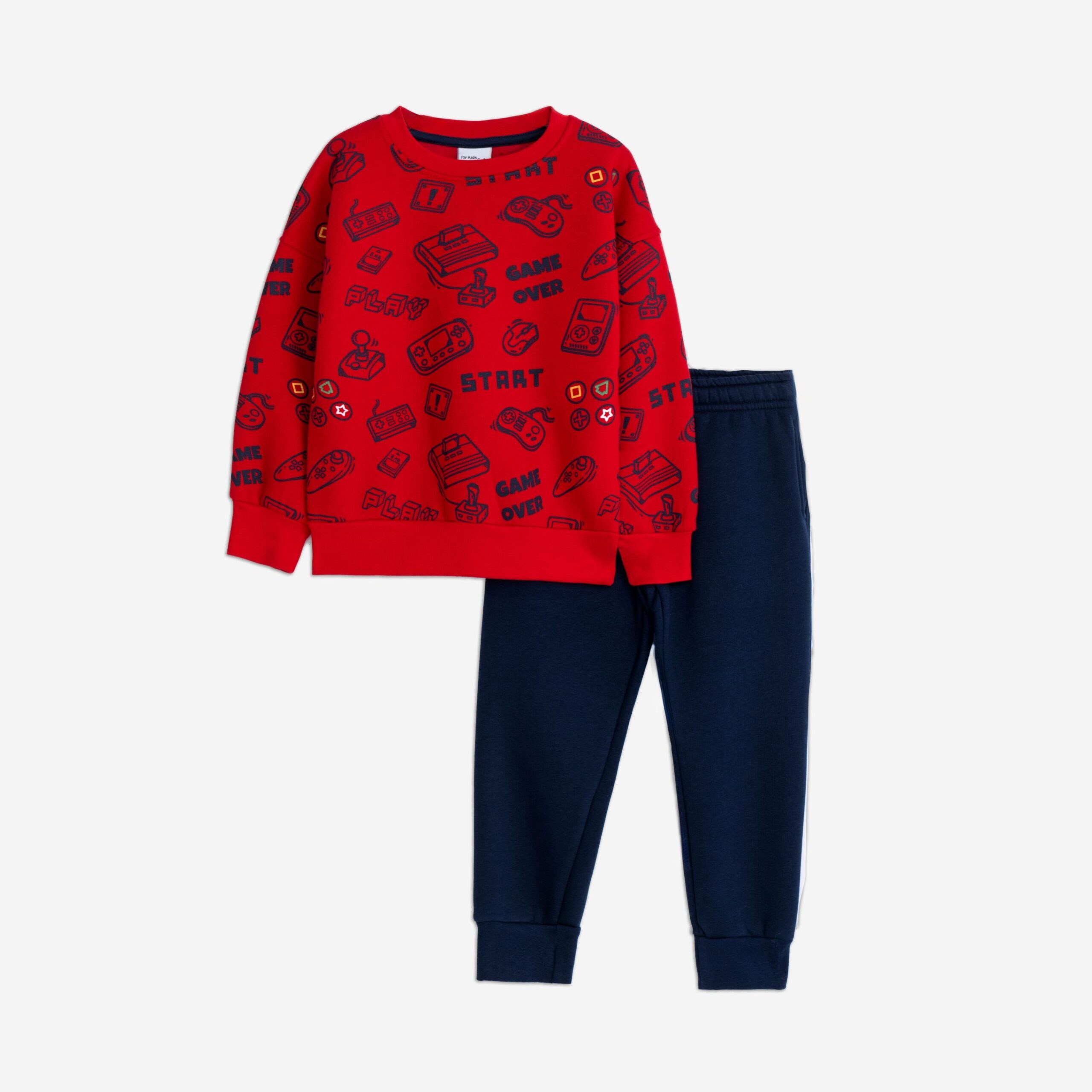 Φορμα φουτερ αγορι κοκκινο allover/μπλε