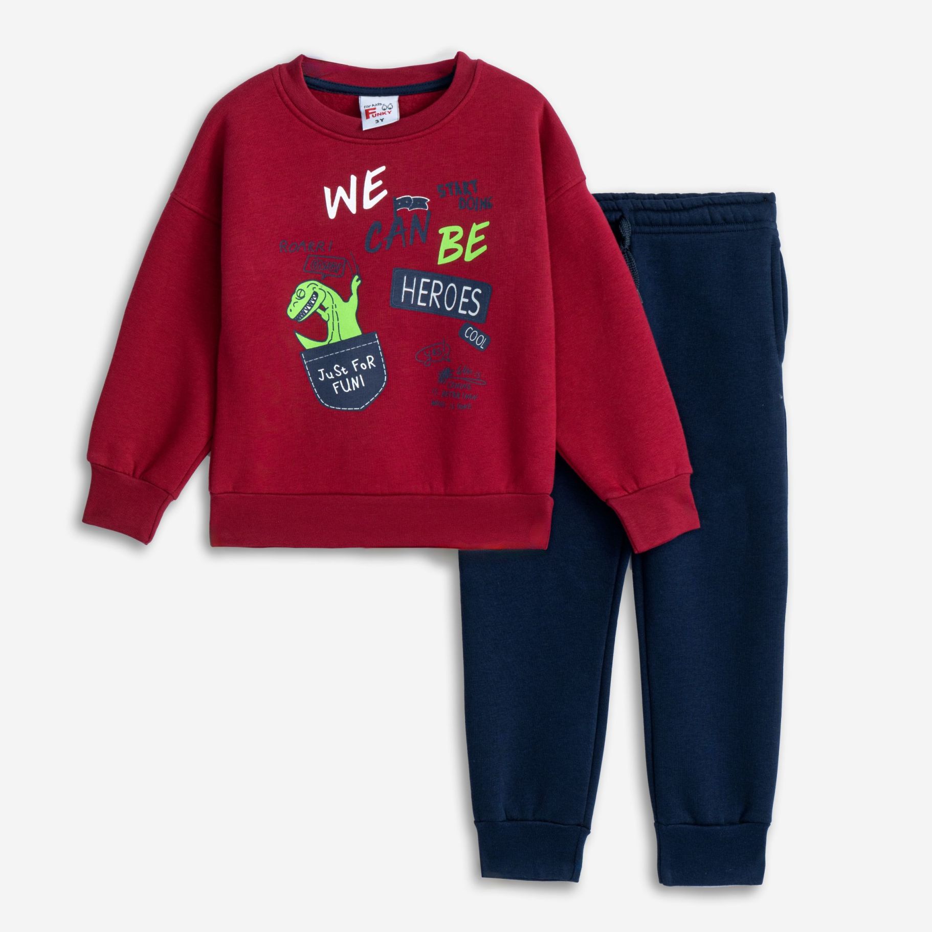 Φορμα φουτερ αγορι μπορντω/μπλε