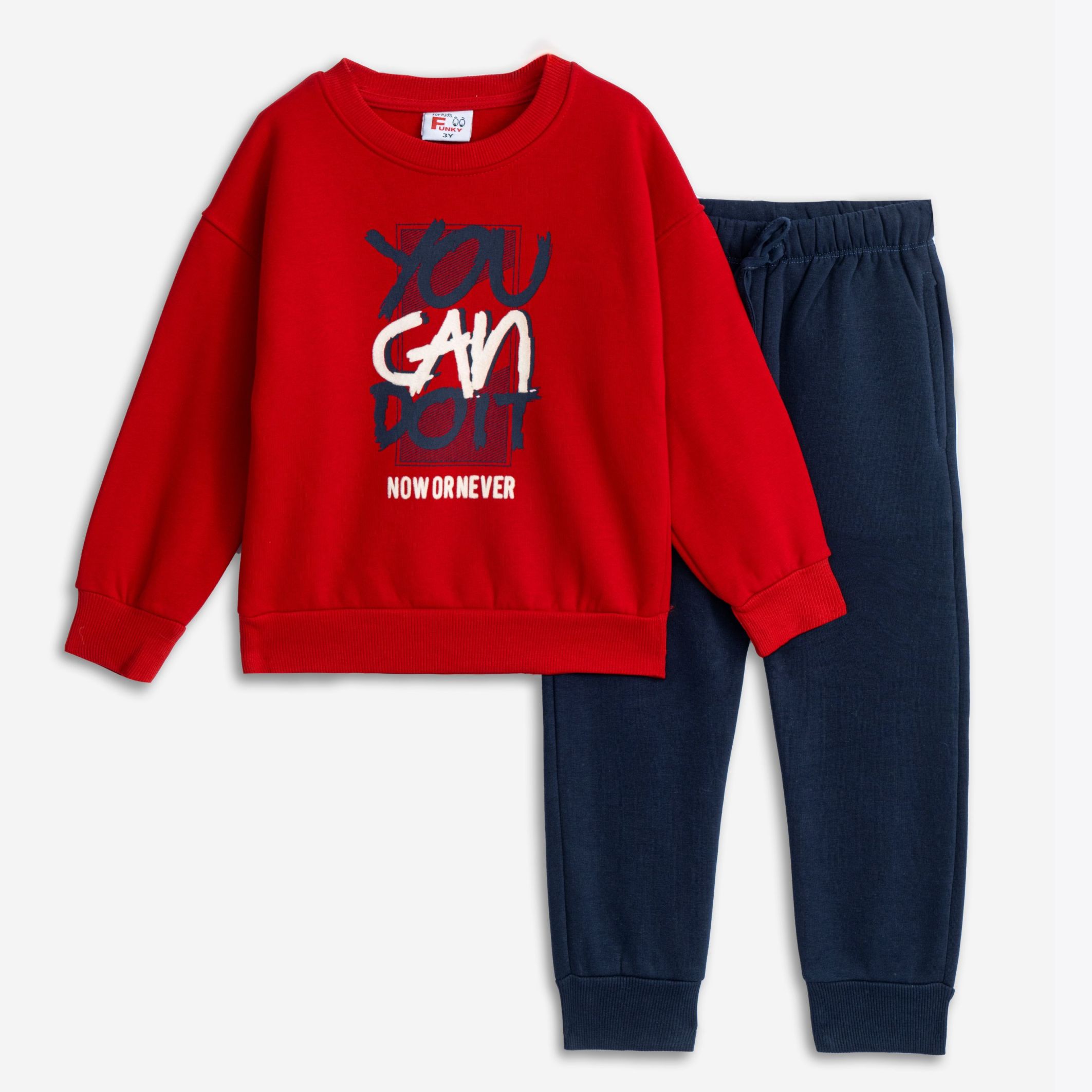 Φορμα φουτερ αχνουδιαστη αγορι κοκκινο/μπλε