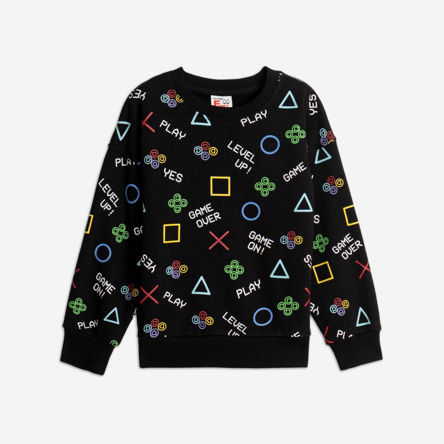 μπλουζα φουτερ αγορι μαυρο allover