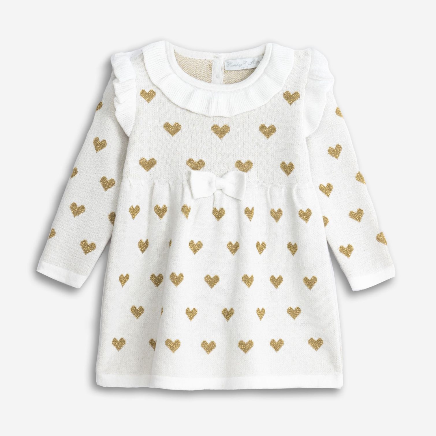 φορεμα πλεκτο μηνων κοριτσι εκρου-χρυσο λουρεξ