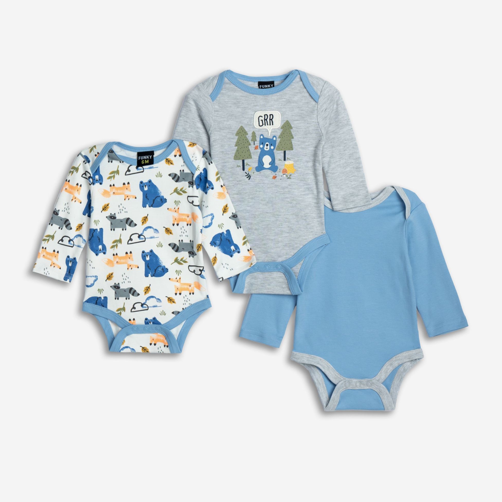 σετ 3 τεμαχια κορμακια μακρυμανικο αγορι