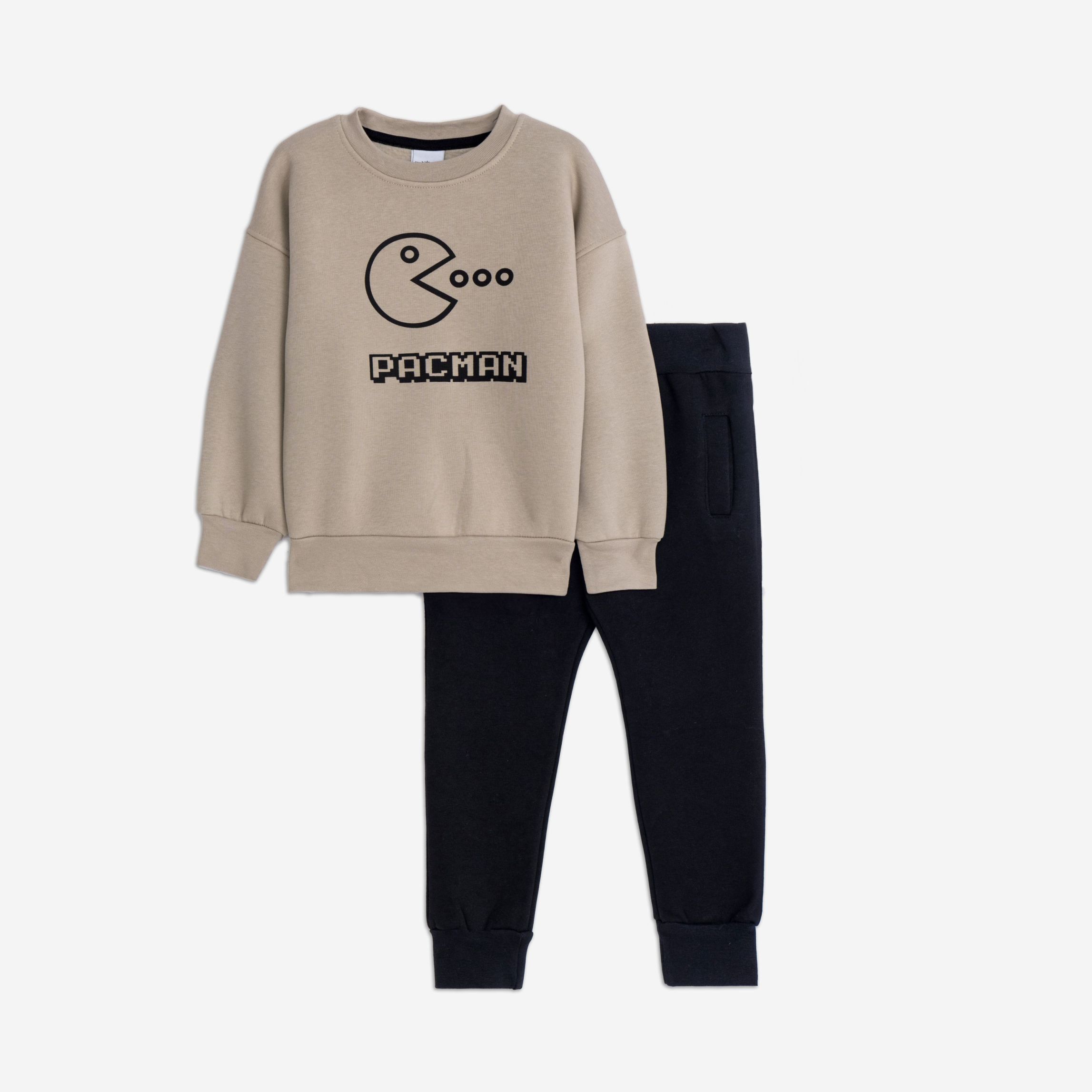 Φορμα φουτερ αγορι ανοιχτο ελεφαντι/μαυρο