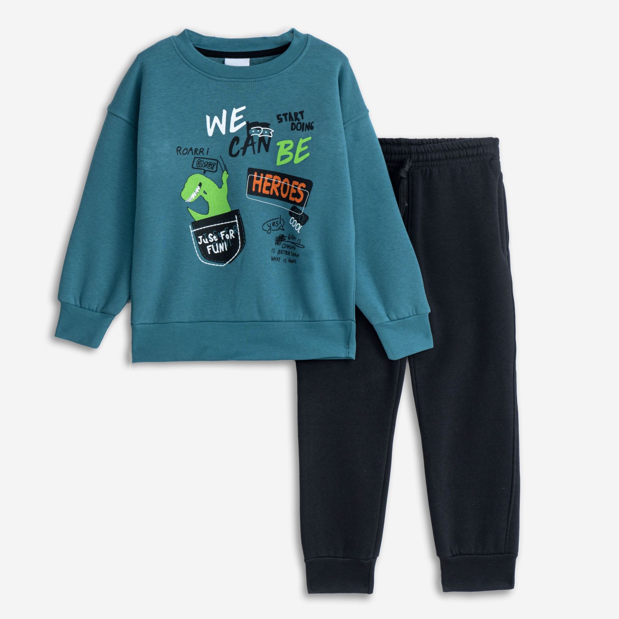 φορμα φουτερ αγορι πετρολ/μαυρο