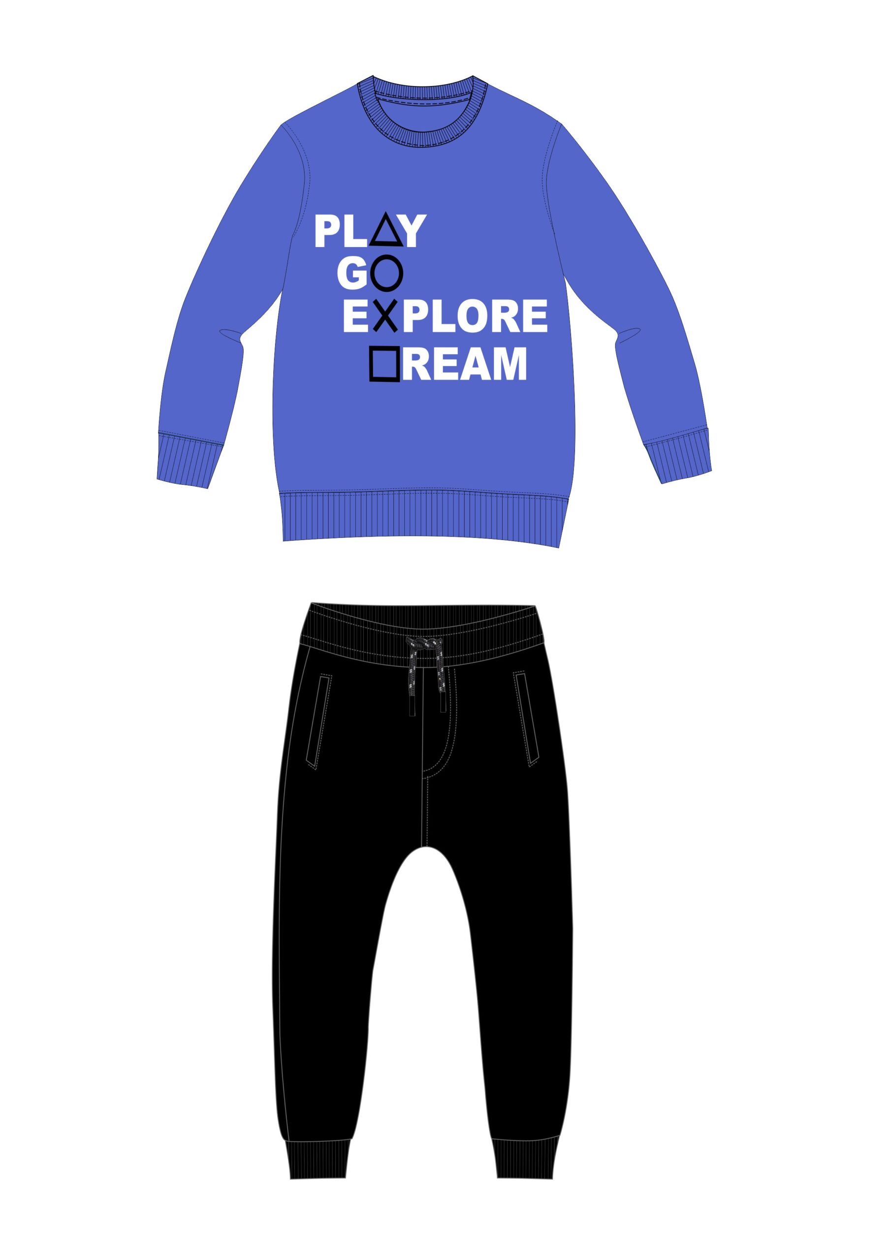 Φορμα φουτερ αγορι riviera blue/μαύρο