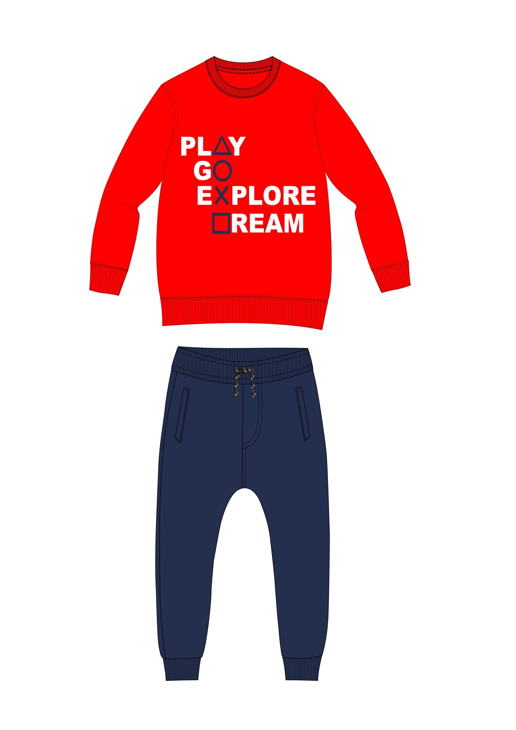 φορμα φουτερ αγορι κόκκινο/μπλε