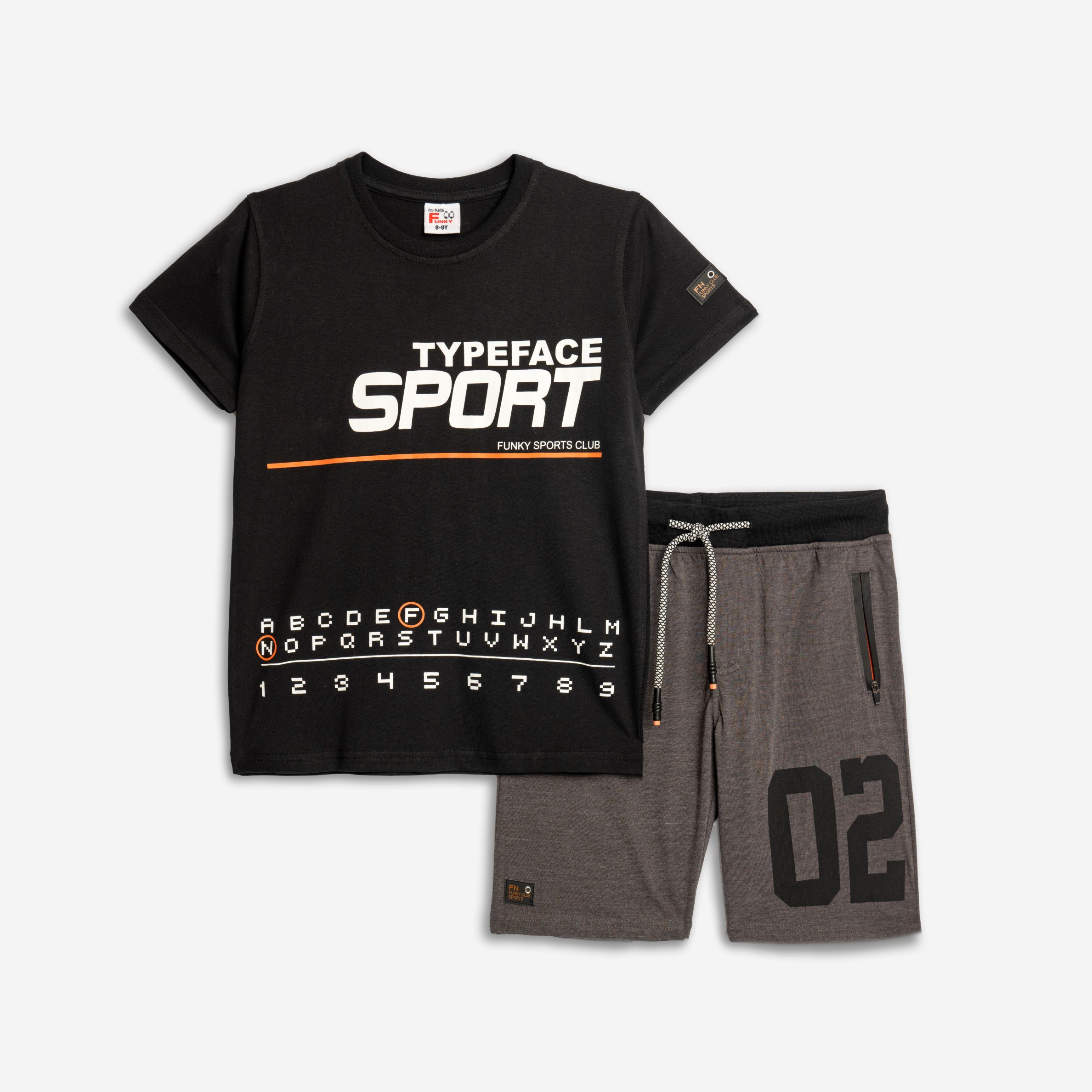 Σετ μακο αγορι μαυρο/σκουρο γκρι μελανζε