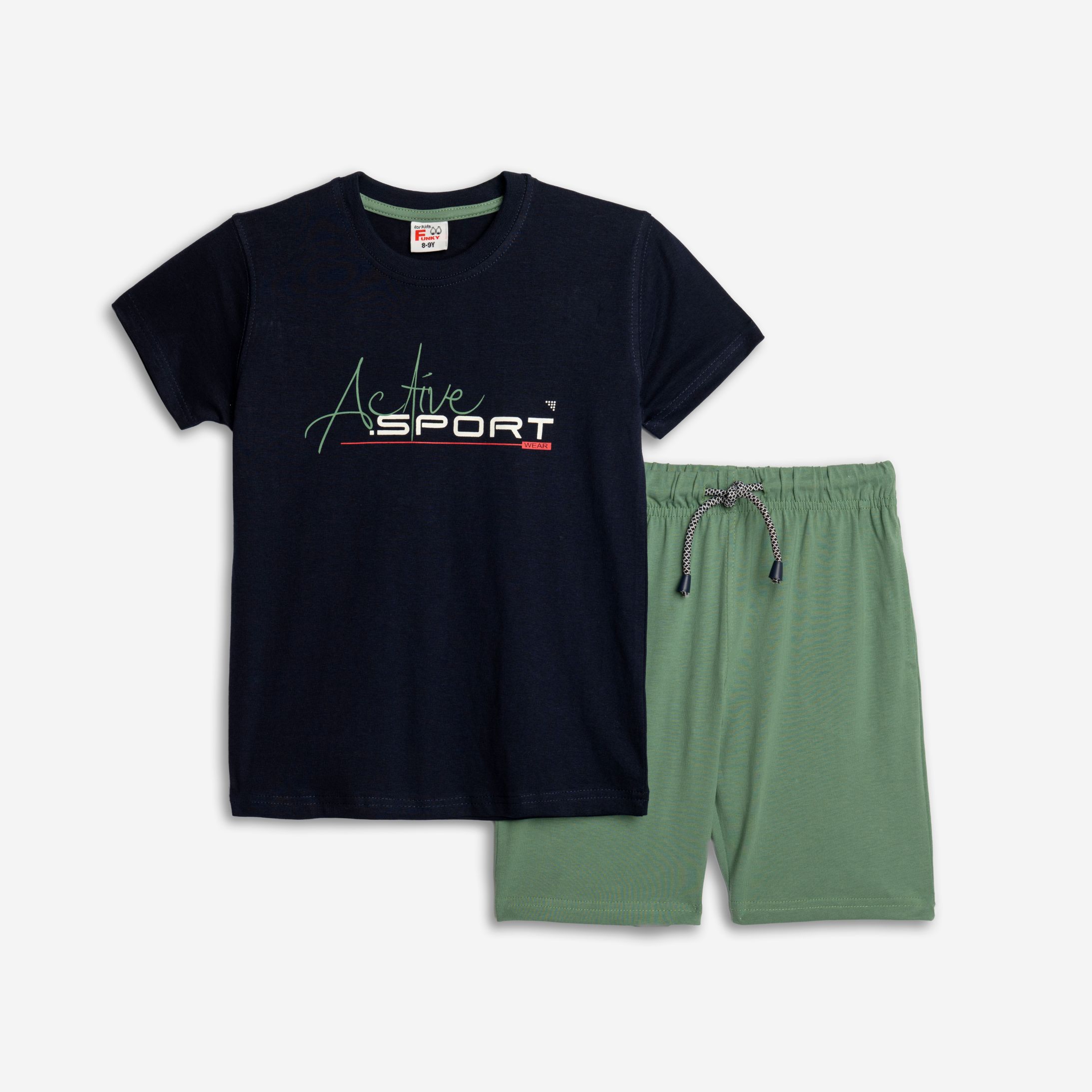 σετ βερμουδα φουτερ αχν.αγορι οε μπλε/garden