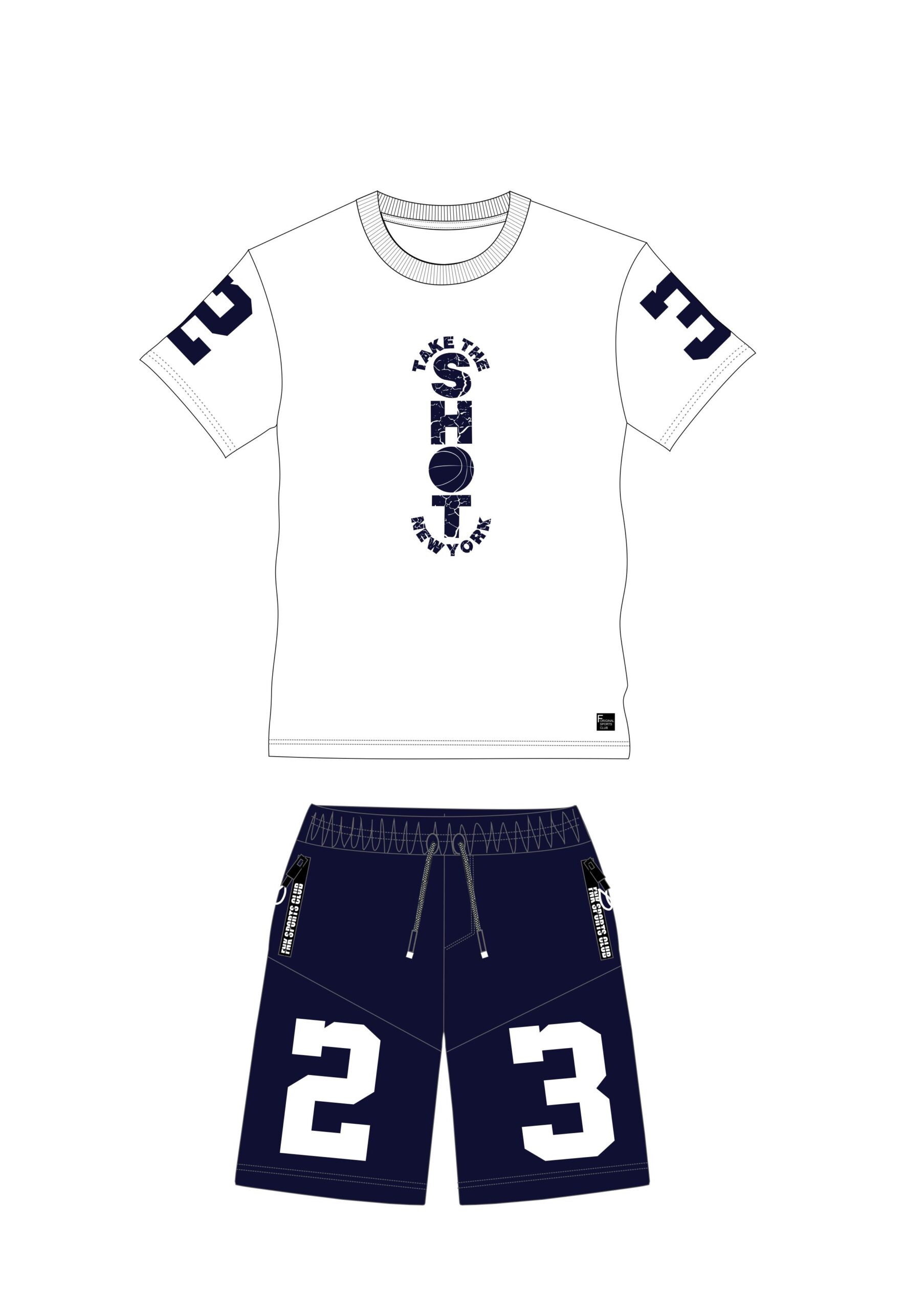 Σετ βερμουδα αγορι λευκο/μπλε