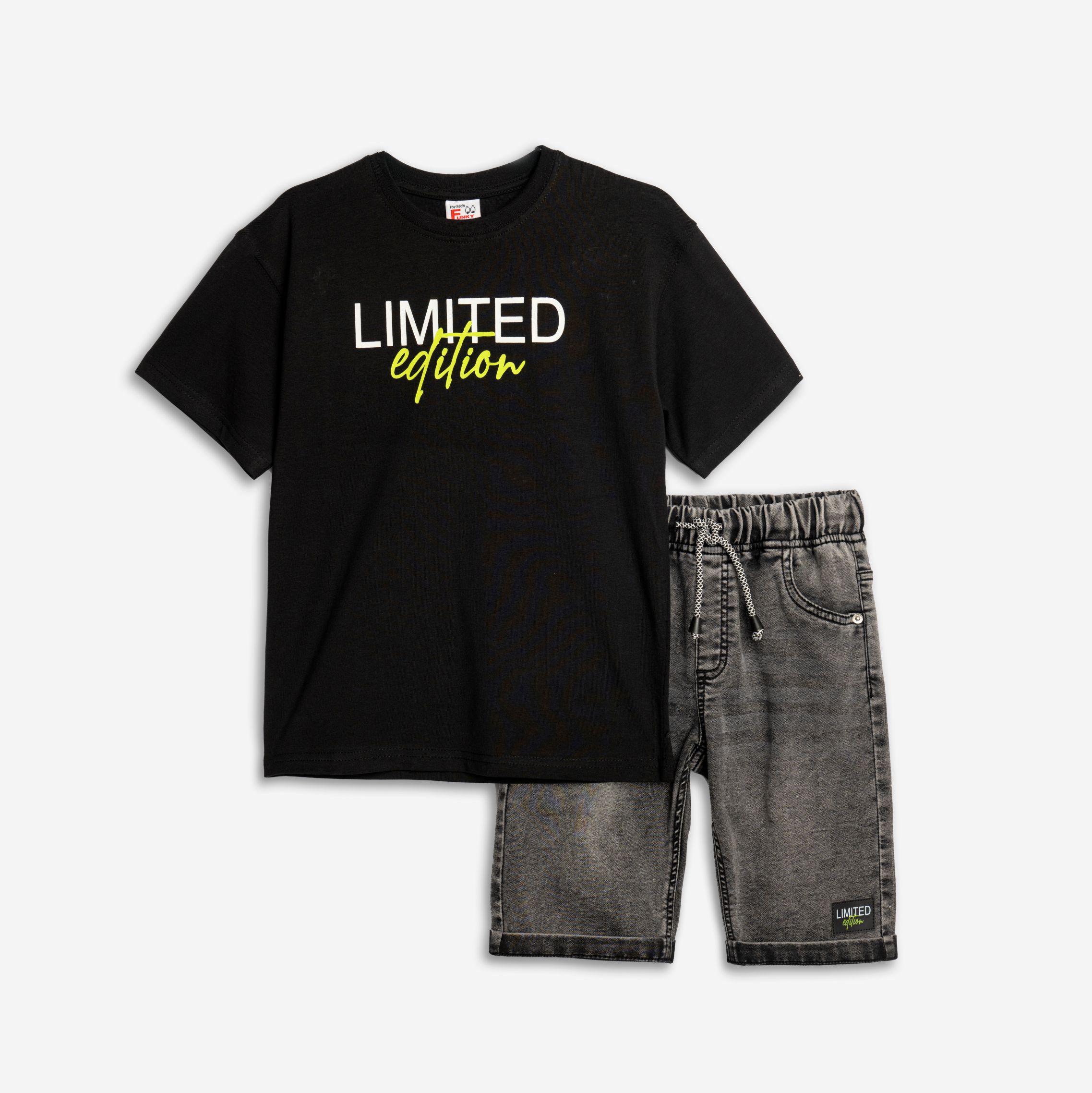 σετ φουτερ τζιν αγορι οε μαυρο/μαυρο τζιν