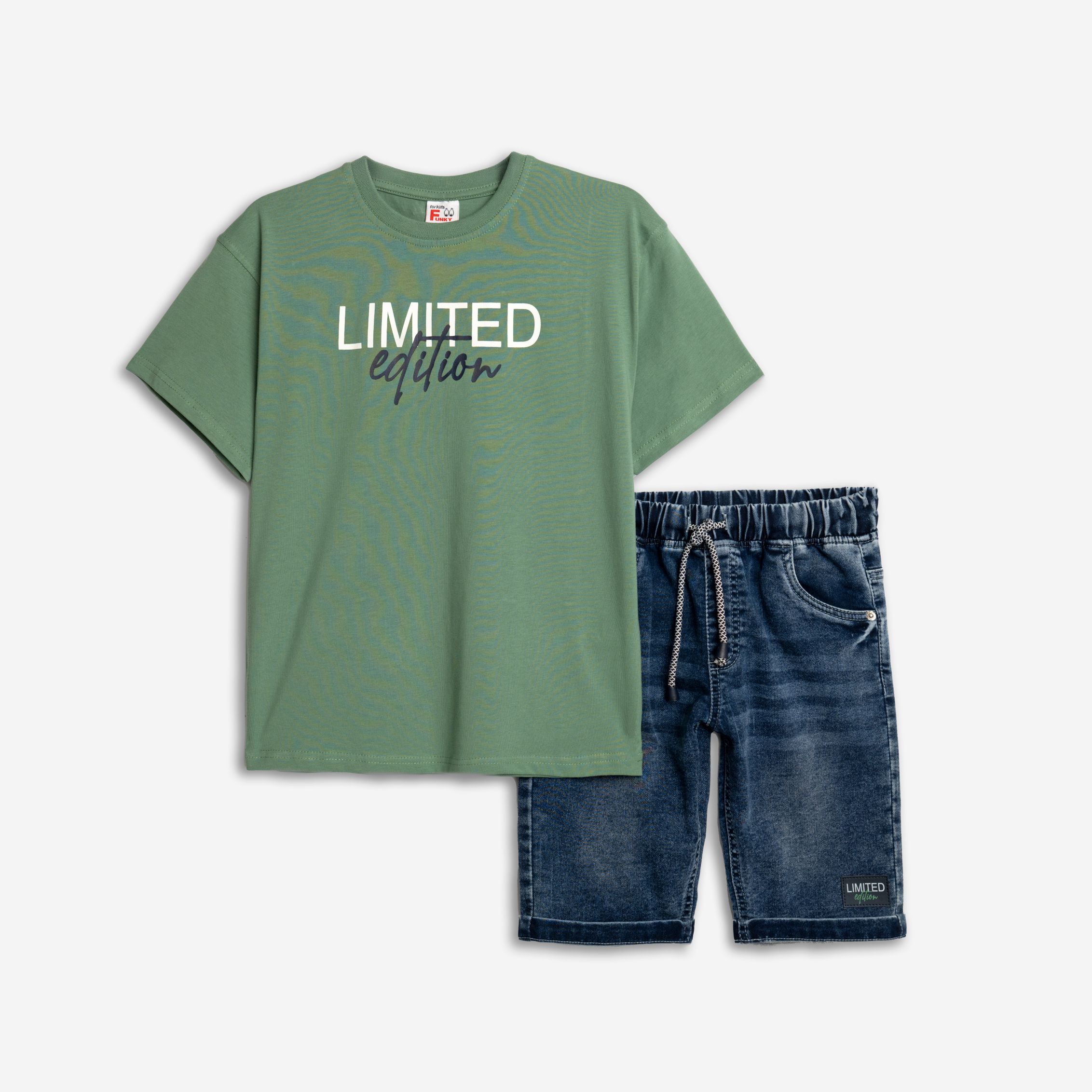 σετ φουτερ τζιν αγορι οε garden/μπλε τζιν