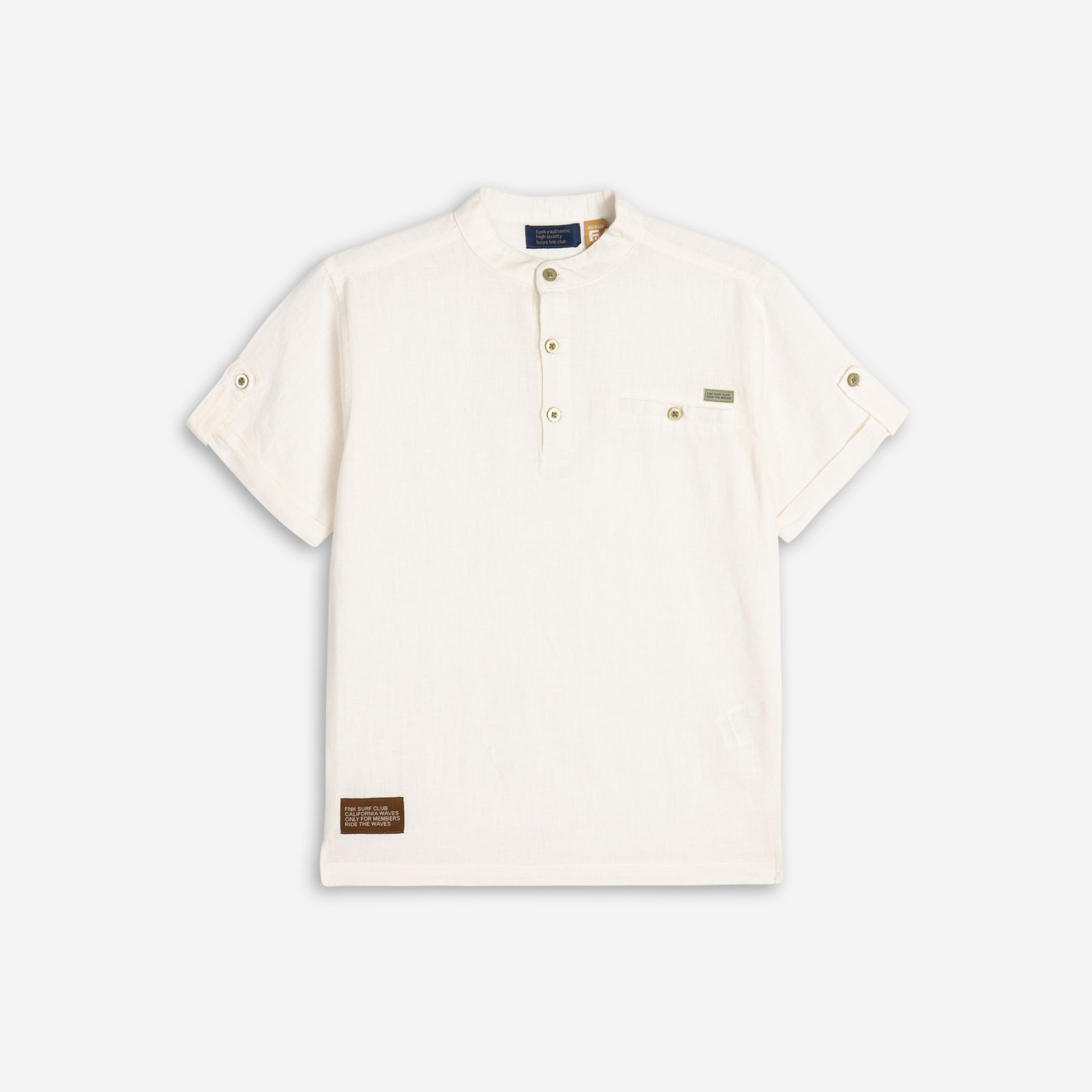 Μπλουζοπουκαμισο κμ λινο αγορι εκρου