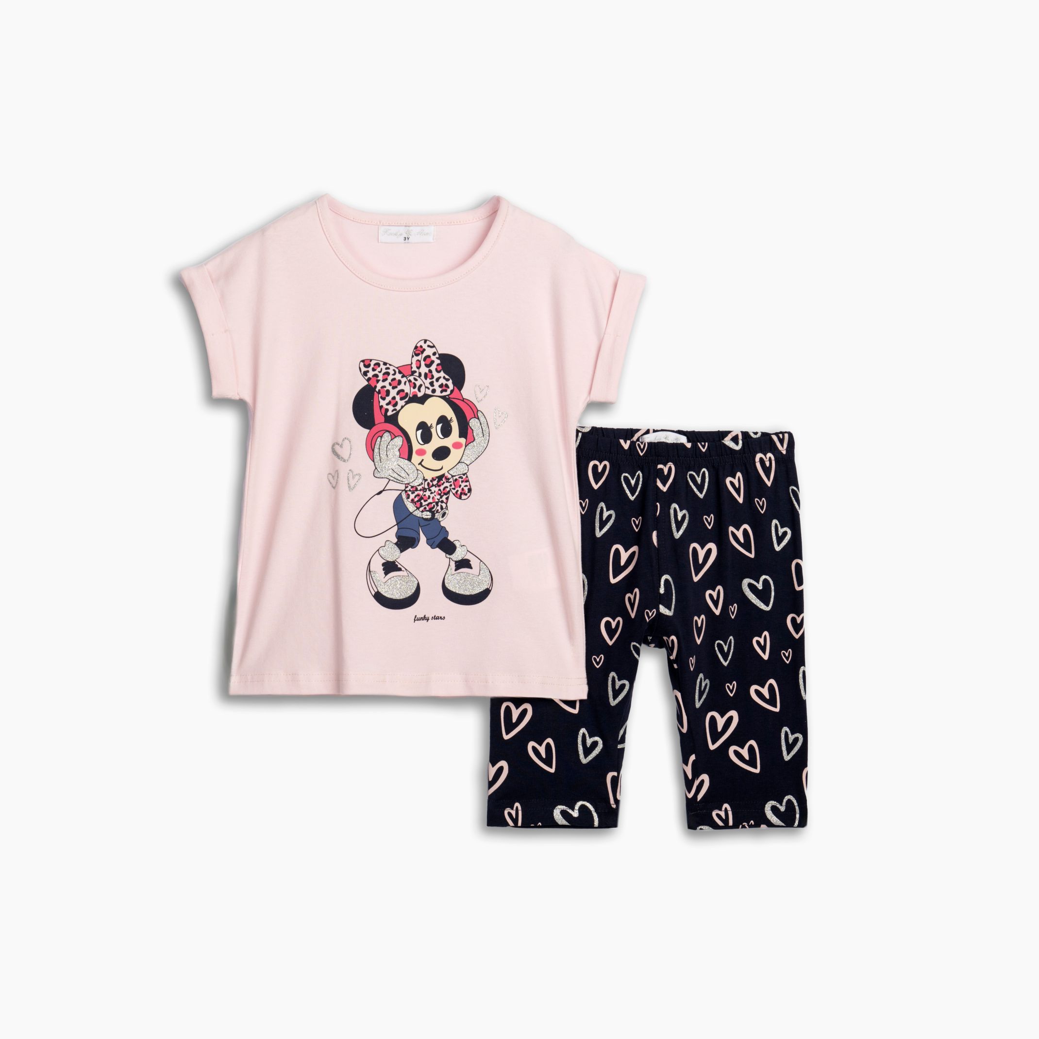 Μπλουζ/μα με κολαν καπρι κοριτσι ανοιχτο ροζ/μπλε allover